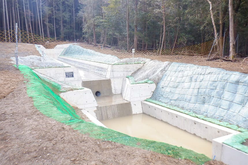 県単独県営治山事業(5単災第1号) 治山工事完了後の状況 兵庫県西脇市