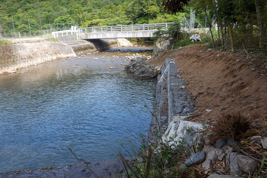 加古川水系門柳川 河川災害復旧工事 復旧完了後の河川状況 兵庫県西脇市