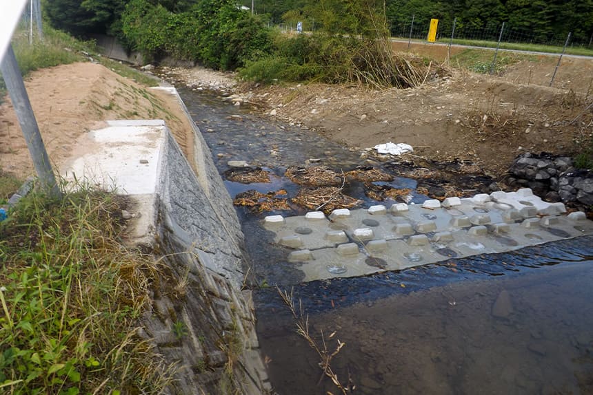 加古川水系門柳川 河川災害復旧工事 復旧完了後の河川状況 兵庫県西脇市