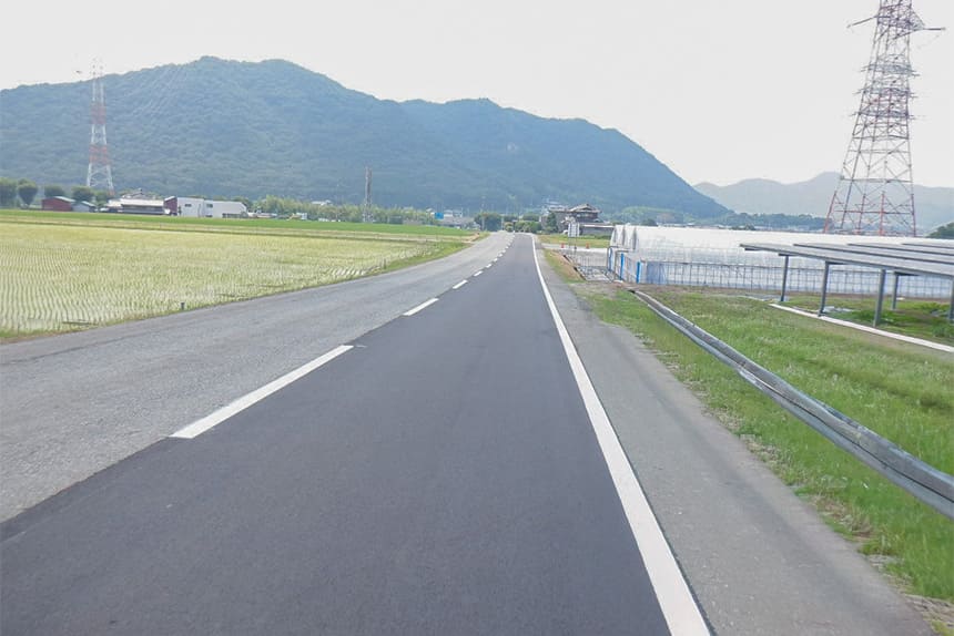 高松町地内 配水管及び汚水管渠布設工事 埋戻しおよび舗装復旧状況 兵庫県西脇市